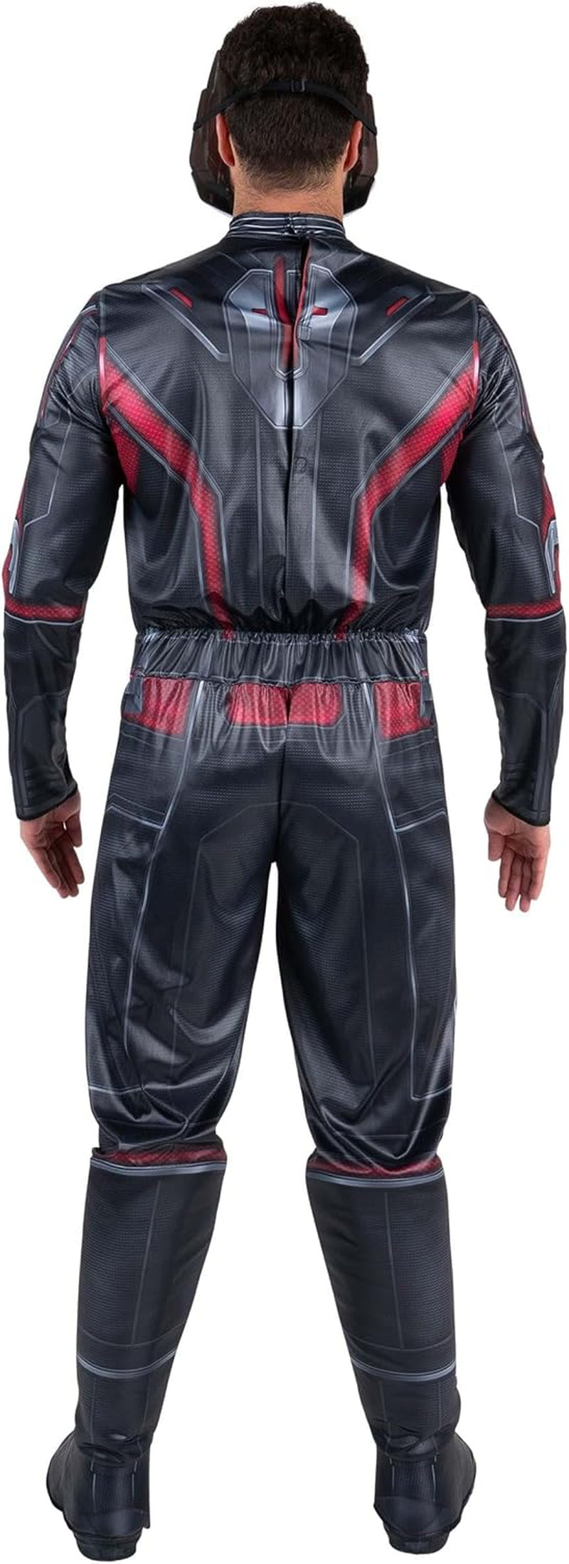 Jazwares Marvel Men'S Ant-Man Qualux Costume - Printed Hero Jumpsuit W/ 3D Padded Details and Red Lens Half Mask