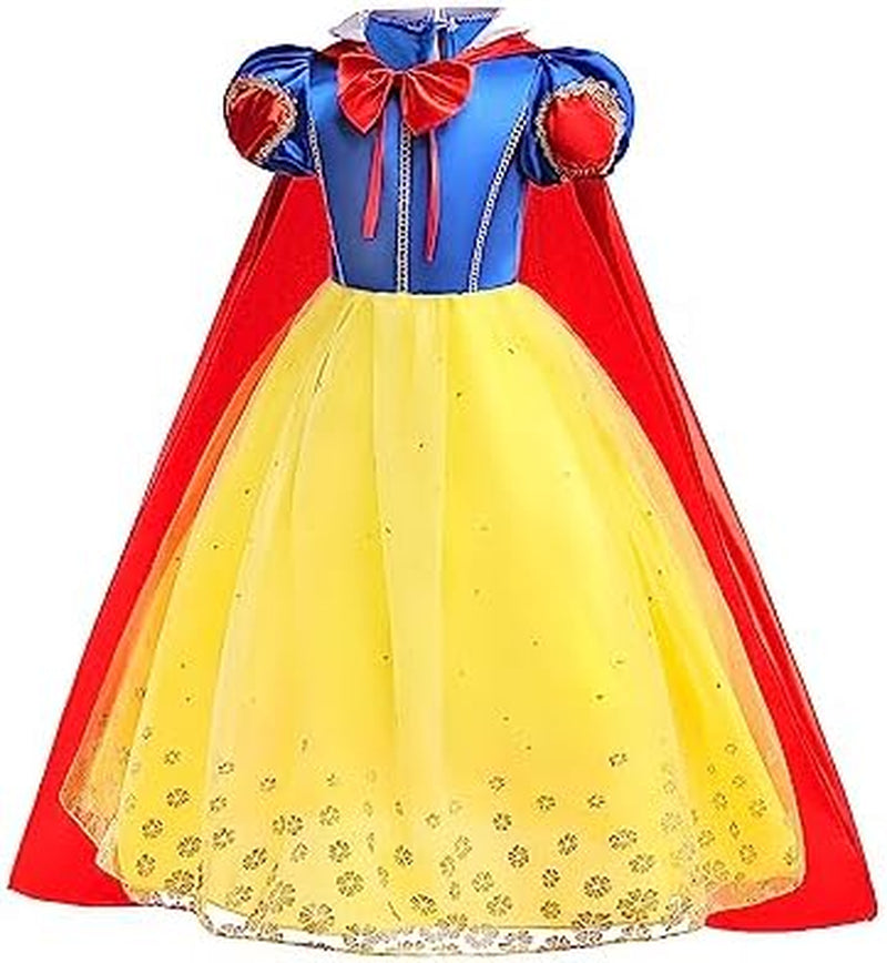 Princess Dresses for Girls Snow Costume Kids Birthday Party Halloween Costume Dress up 3-10Years