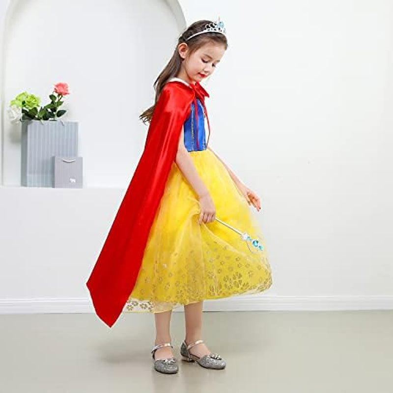 Princess Dresses for Girls Snow Costume Kids Birthday Party Halloween Costume Dress up 3-10Years
