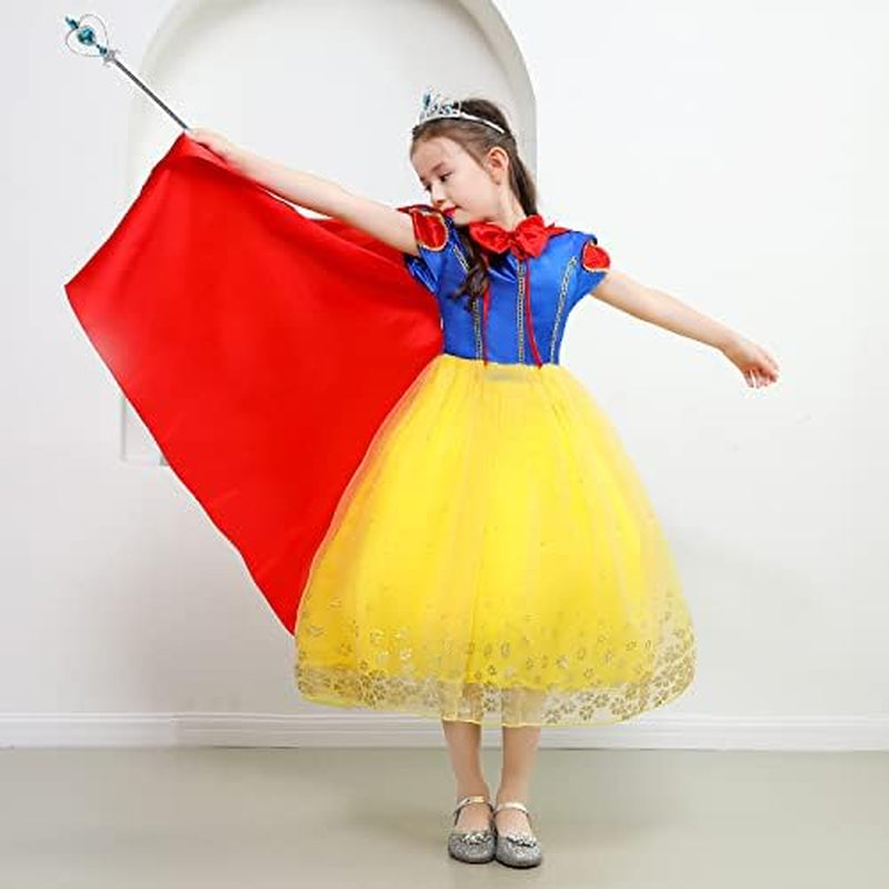 Princess Dresses for Girls Snow Costume Kids Birthday Party Halloween Costume Dress up 3-10Years